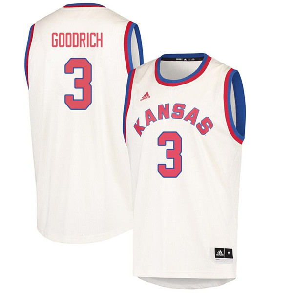 Men #3 Angel Goodrich Kansas Jayhawks 2018 Hardwood Classic College Basketball Jerseys Sale-Cream